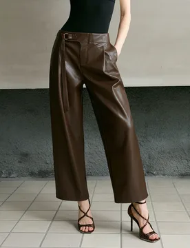 Pantalones de pierna ancha con silueta estilizada para otoño/invierno S - Shein - FashionsVida