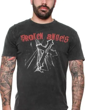 Gothic T-Shirt - Broken Angels Man's T-Shirt Rex - S bis 4XL - für Männer - Größe L - dunkelgrau - Männer - male - Alchemy England - FashionsVida