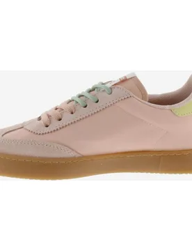 Zapatillas deportivas de mujer de nylon con piezas de serraje y doble cordón - Victoria - FashionsVida