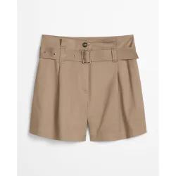Pantalones cortos paperbag anchos de algodón orgánico tencel„¢ lyocell elástico