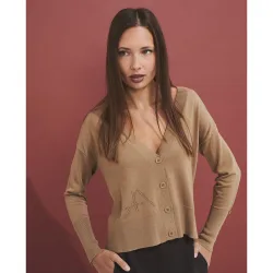 Chaqueta de punto de mujer escote pico