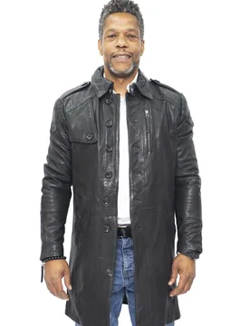 Mens Trench Coat-Hamburg - Black Nappa Leather - Size Small - Infinity Leather - FashionsVida
