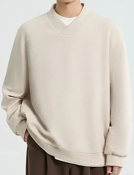 Fall Waffle Men Long Sleeves V Neck T Shirts Fashion Casual All-match Harajuku Simple 2xl Oversized Pullover Black Apricot Olive - Aliexpress - FashionsVida