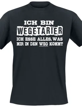 T-Shirt - Wegetarierer - M bis 3XL - für Männer - Größe M - schwarz - Männer - male - Sprüche - FashionsVida