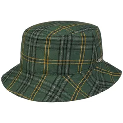Levington Check Bucket Linen Hat by - dark green - Female - Size: M (57-58 cm)