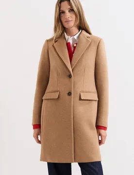 Women's Lydia Wool Coat in Light Tan Size: 26 - Light Tan - Size: 26 - Phase Eight - FashionsVida
