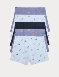 Pack Cotton Rich Construction Trunks (3-10 Yrs) Blue Mix male