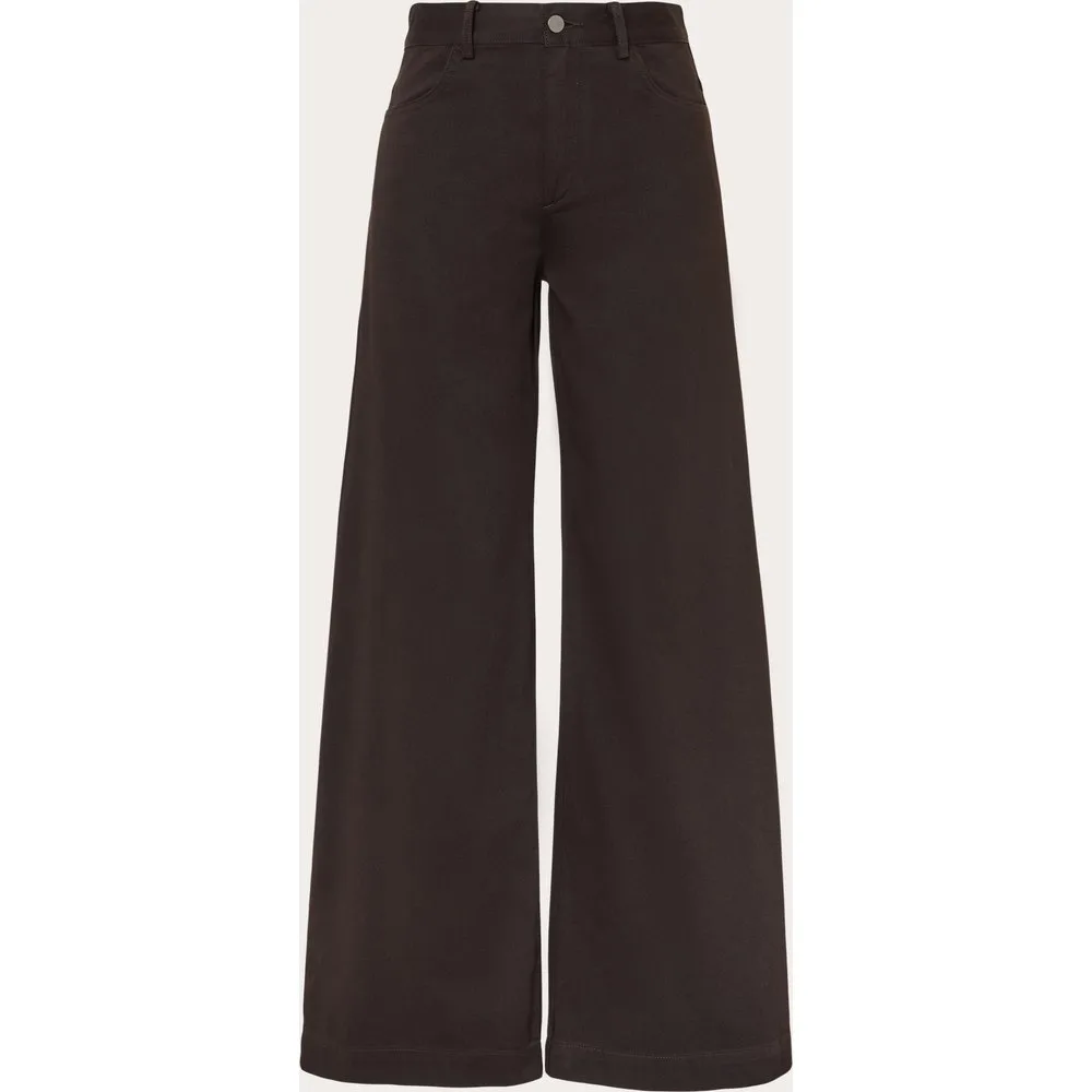 Pantalón wide leg de algodón lavado cinderwood - Vince - FashionsVida