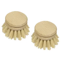 Valet Plant Fibre Traditional Dish Brush Replacement Heads - Pack of 2