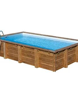 Piscina madera rectangular 620x420x133cm - GRE - FashionsVida