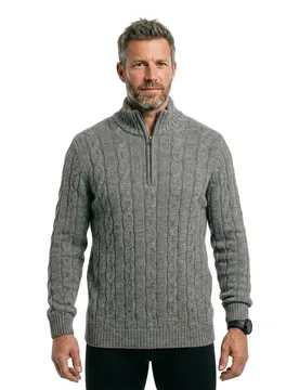 Maglione Con Mezza Zip Jacob Mid Grey M - Superdry - FashionsVida