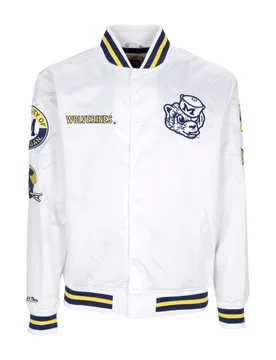 Giubbotto Bomber Uomo Ncaa Hometown Lw Satin Jacket Micwol White - Mitchell & Ness - FashionsVida