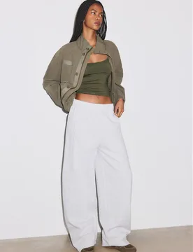 Joggerhose Barrel Grau Melange XS - Stradivarius - FashionsVida