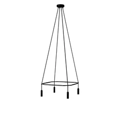Cables Lampe Suspendue Sans Ampoule Cage 4 Drops P-light Black One Size