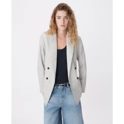 Blazer de mujer cruzada con rayas tipo tenis