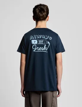 Kids' Back Print Graphic T-Shirt in Navy - Lyle & Scott - FashionsVida