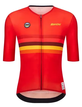 Maillot à Manches Courtes Uci World Champion Spain 2025 - Santini - FashionsVida