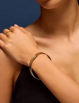 Pack 14ct Gold Plated Bangles Gold female - Accessorize - FashionsVida