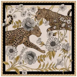 Pañuelo de tigres y flores