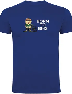 Maglietta A Maniche Corte Born To Bmx Royal Blue - Kruskis - FashionsVida