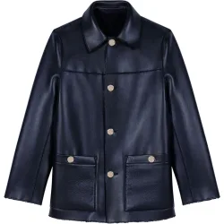 Chaqueta de mujer reversible de piel sintética y borreguillo