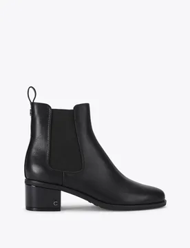 Leather Block Heel Ankle Boots Black female - Carvela - FashionsVida