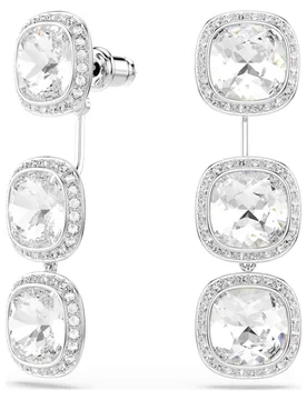 Orecchini Una Angelic, Taglio Cushion, Bianchi, Placcato rodio OS - Swarovski - FashionsVida