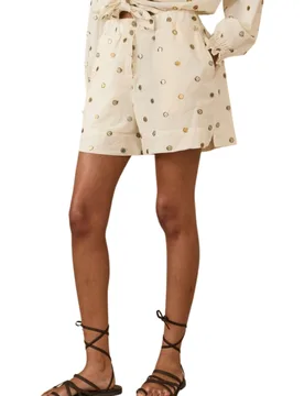 Pantaloncino Donna con pois ricamati - Souvenir - FashionsVida