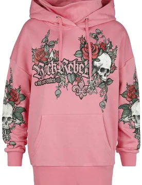 Rock Kapuzenpullover - Hoddy with Prints and Rhinestones - S bis XXL - für Damen - Größe XXL - pink - Frauen - female - Rock Rebel by EMP - FashionsVida