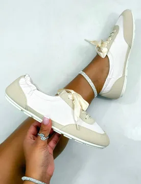 Women's Comfort Ballet Runner Trainers in Nude Size: 8 - Nude - Size: 8 - Love Lemonade - FashionsVida