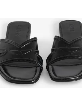 Zadig & Voltaire - Mules planos de mujer de piel con efecto vintage en - Zadig & Voltaire - FashionsVida