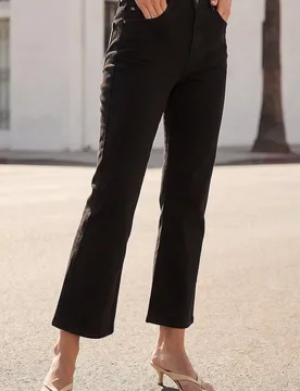 Women's Petite Bootcut Cropped Jeans in Black Size: 16 - Black - Size: 16 - Roman - FashionsVida