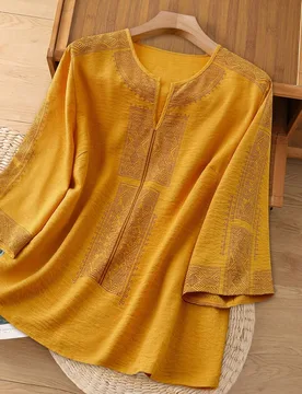 Blusa casual de cuello con muesca para mujer de talla grande, otoño 4XL - Shein - FashionsVida