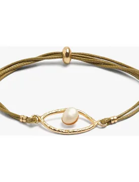 Pulsera de cordón con detalle de ojo y perla - Parfois - FashionsVida