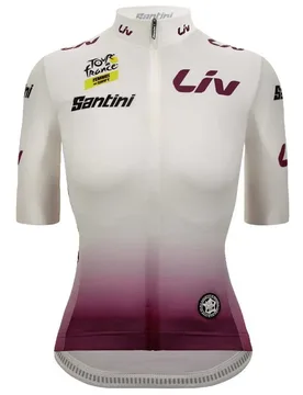 Maglia A Maniche Corte Tour De France Avec Zwift Yellow 2025 White - Santini - FashionsVida