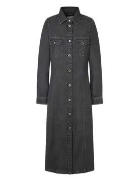 Robe Midi à Manches Longues Charcoal Denim M - Pepe jeans - FashionsVida