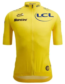 Maillot à Manches Courtes Tour De France Yellow 2025 - Santini - FashionsVida