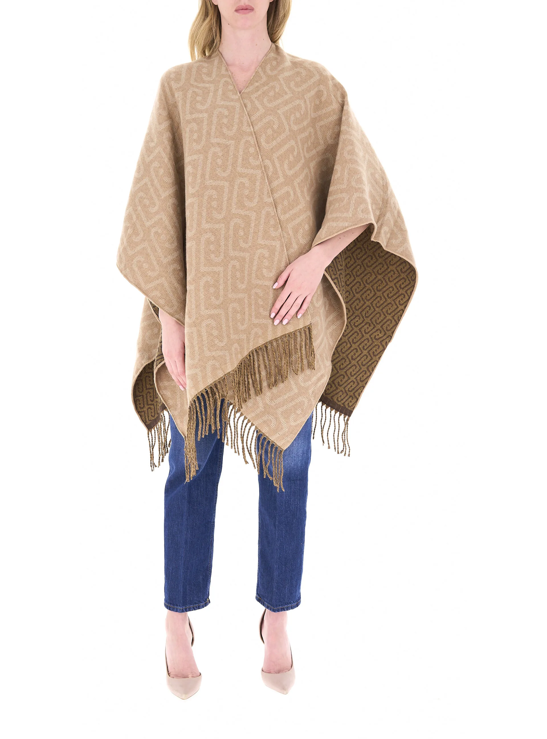 LIU JO Mantella con frange BEIGE U - Liu jo - FashionsVida