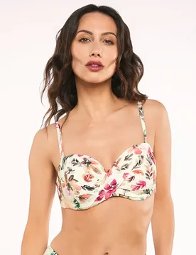 Sujetador de bikini beth bando aros control foam copa c-d con tirante extraíbles - Red Point - FashionsVida