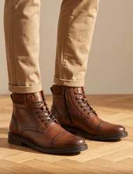 Leather Casual Boots Tan male