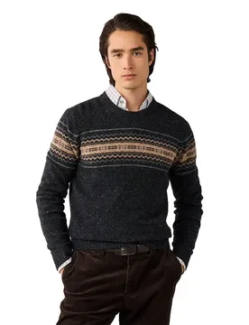 Pull Fairisle Crew College Grey S - Hackett - FashionsVida