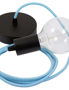 Cables Suspension Luminaire Rz11 Zigzag 2 M Turquoise / Black One Size - Creative - FashionsVida