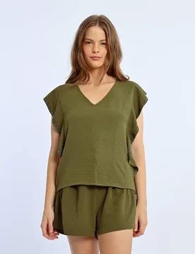 Top de mujer de manga mariposa detalle tachuelas - Lili Sidonio - FashionsVida