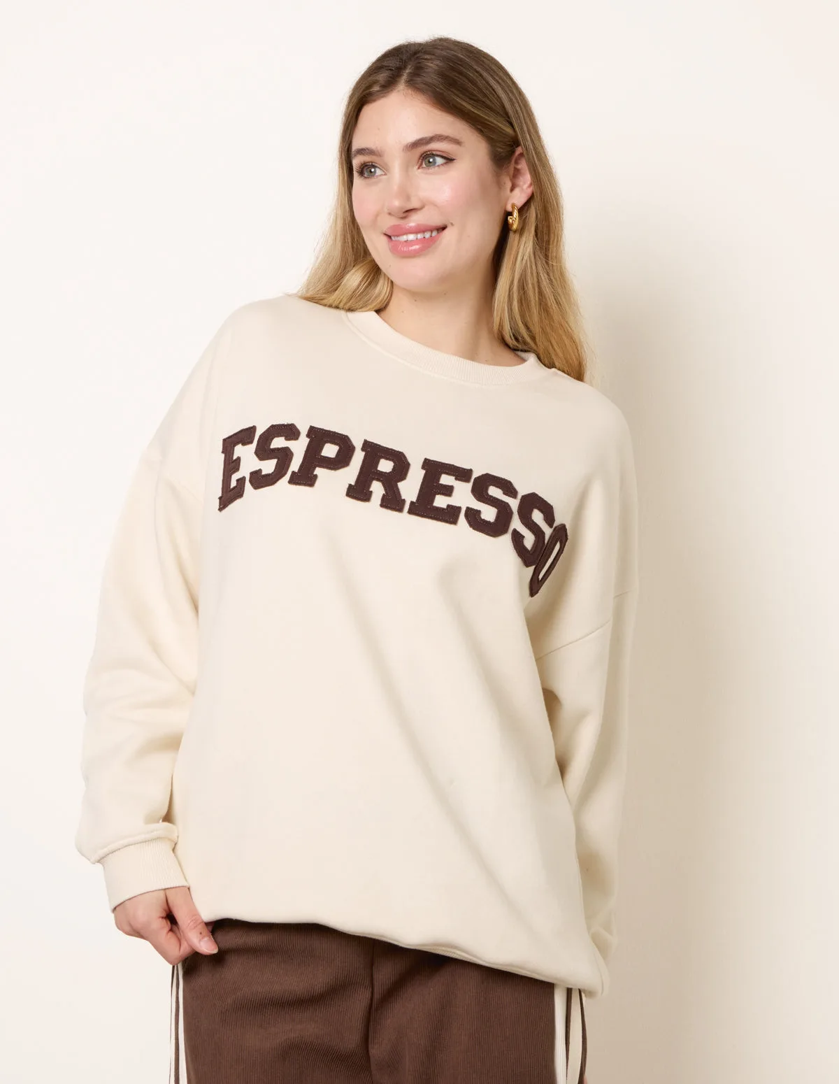 Espresso Sweatshirt - S/M / IVORY - female - Blue Vanilla - FashionsVida