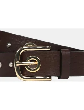 Cinturón piel detalles dorados - Scalpers - FashionsVida