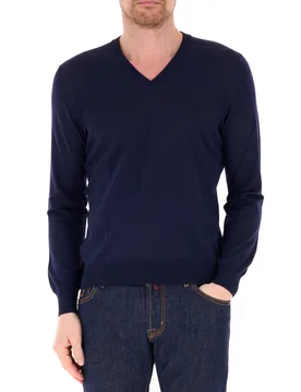 Maglia scollo V BLU NAVY 48 - Gran Sasso - FashionsVida