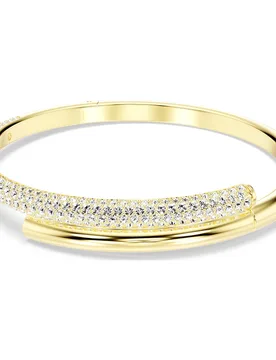 Bracciale rigido Dextera, Chiusura magnetica, Bianco, Finitura oro 18K M - Swarovski - FashionsVida
