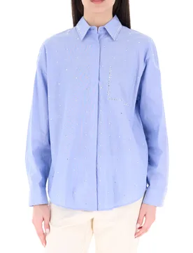 Camicia con strass AZZURRO OXFORD 40 - Liu jo - FashionsVida
