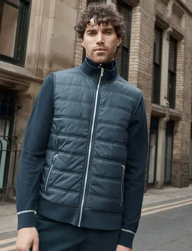 Men's Navy Hybrid Padded Jacket Size: XL - Navy - Size: XL - Burton - FashionsVida
