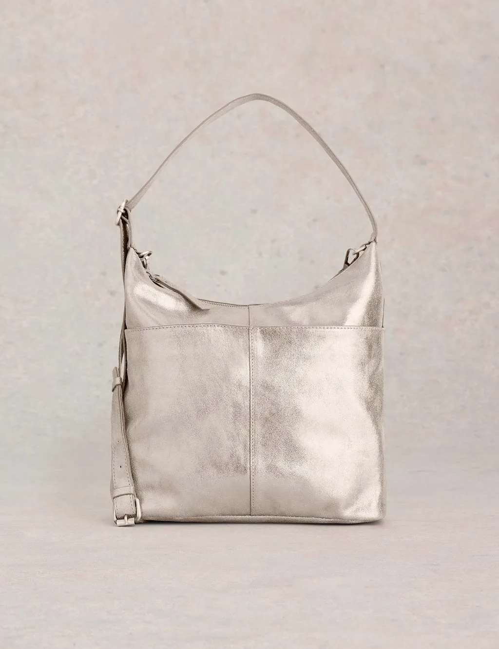 Leather Cross Body Bag Silver female - White stuff - FashionsVida